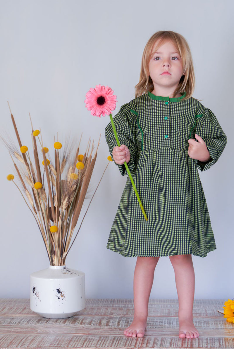 Arra Moss Green Plaid Dress