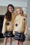 Dottie Cream Fleece-lined Hoodie with Circle Detail (Unisex)
