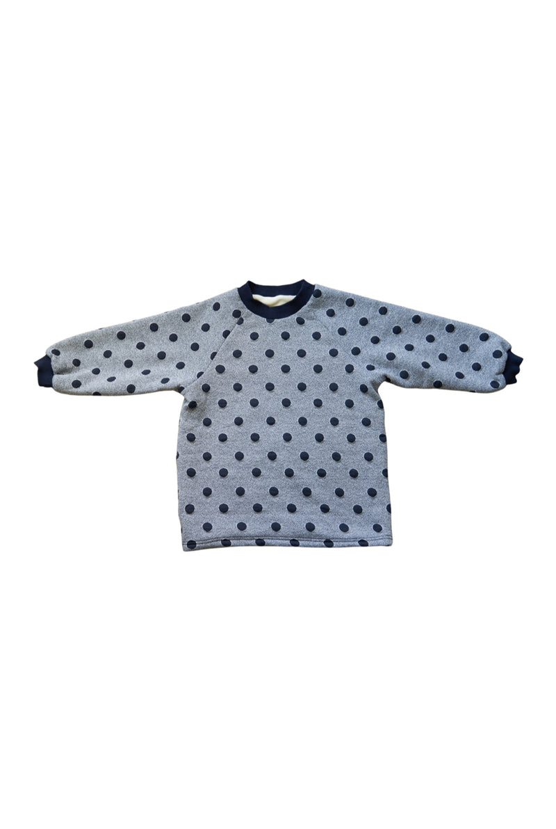 Lune Blue Polka-dot Fleece-lined Dress