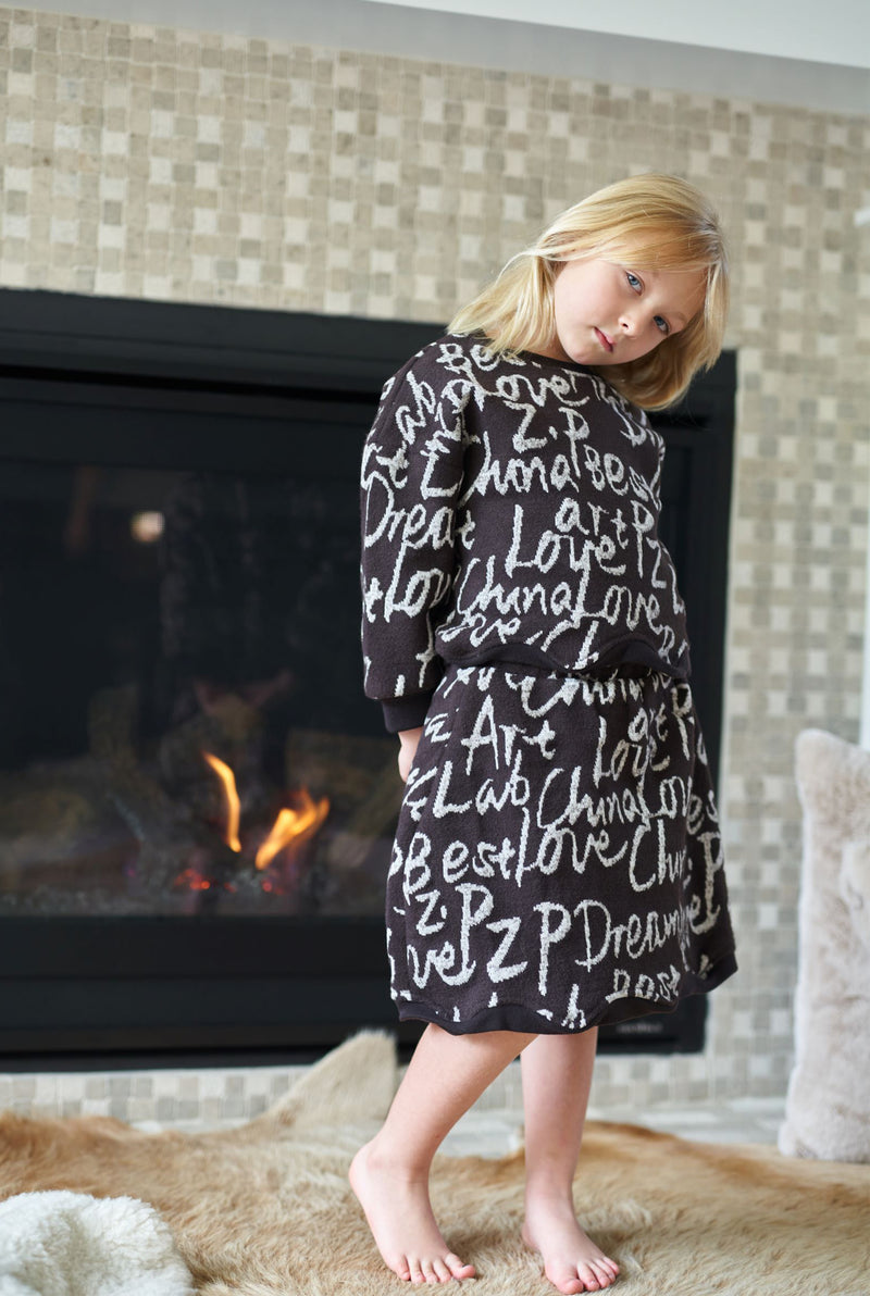 Yume Fleece-lined Sweater and Skirt Set