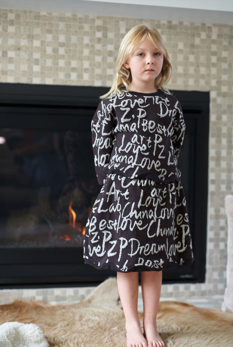 Yume Fleece-lined Sweater and Skirt Set