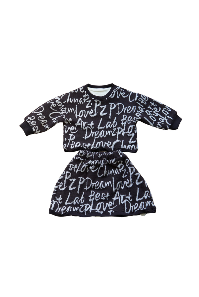 Yume Fleece-lined Sweater and Skirt Set