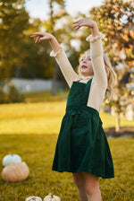 Pinny Deep Green Pinafore Dress