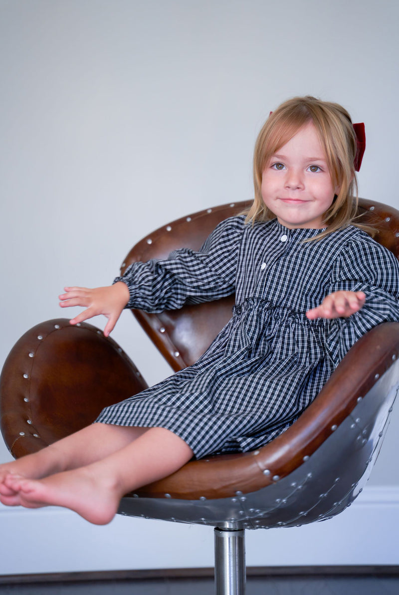 Amelyn Black Plaid Dress