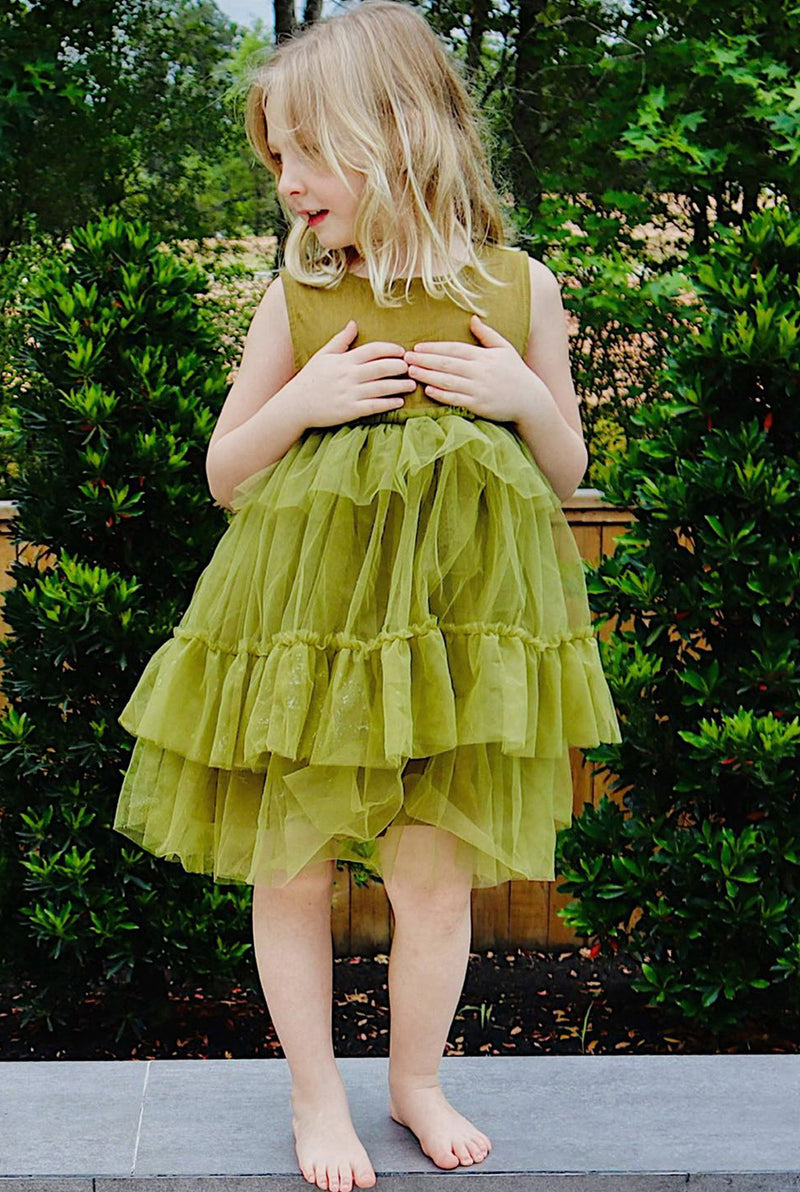 Olivetta Olive Green Tulle Dress