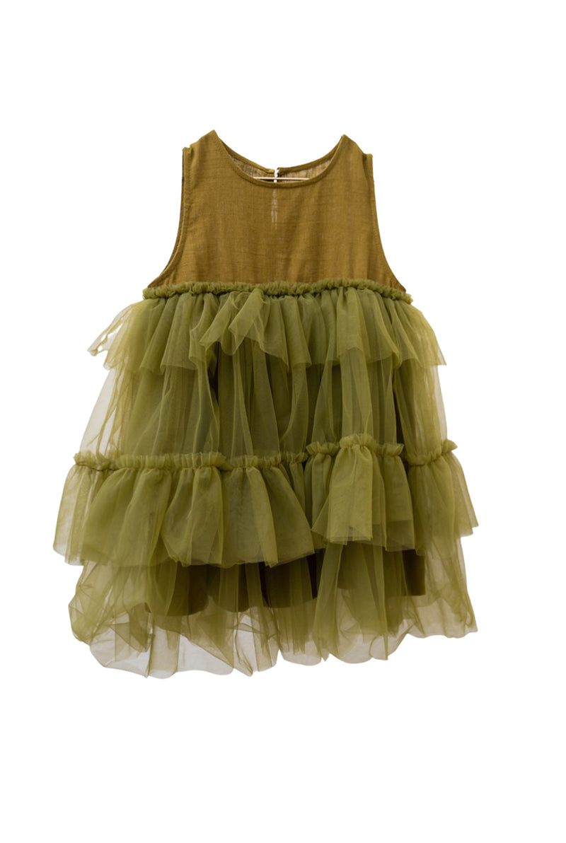 Olivetta Olive Green Tulle Dress
