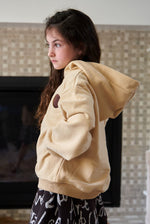 Dottie Cream Fleece-lined Hoodie with Circle Detail (Unisex)