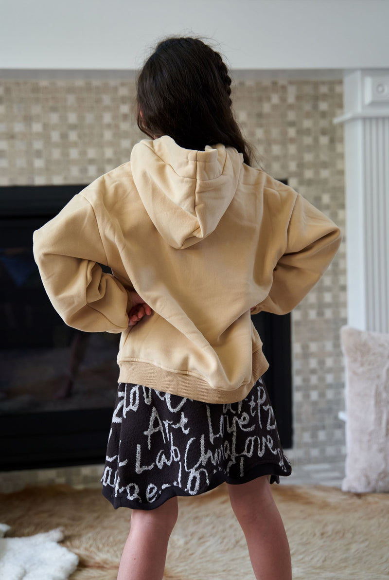 Dottie Cream Fleece-lined Hoodie with Circle Detail (Unisex)