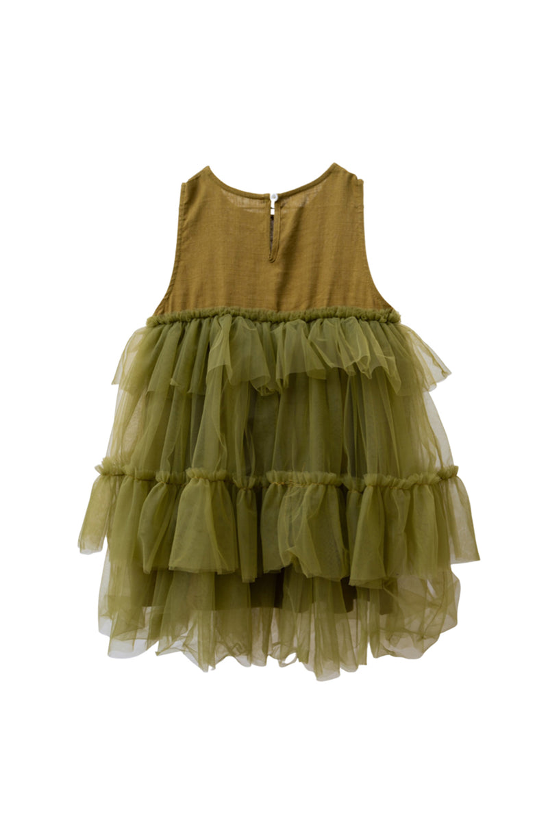 Olivetta Olive Green Tulle Dress